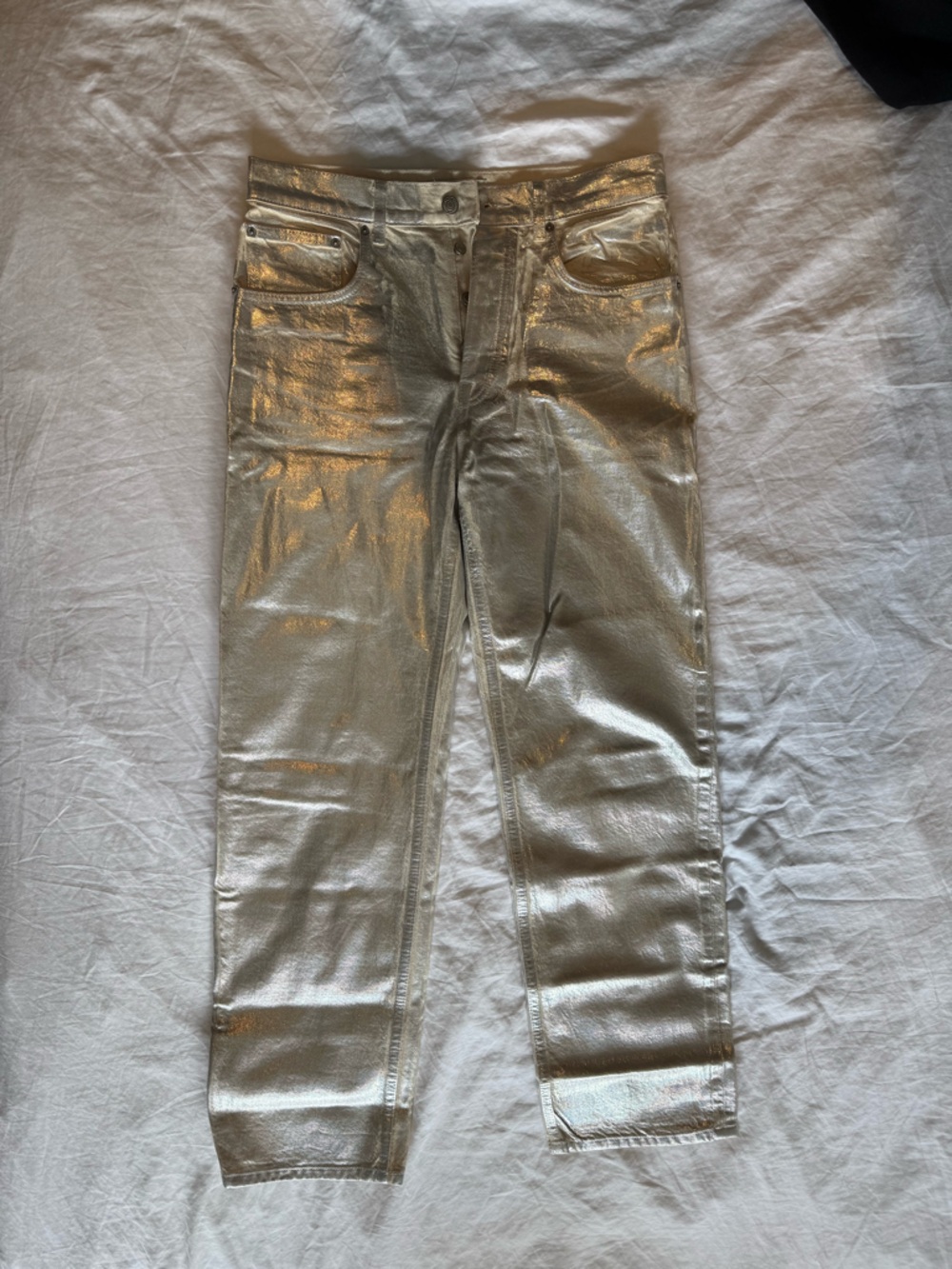Metallic Silver Pants
